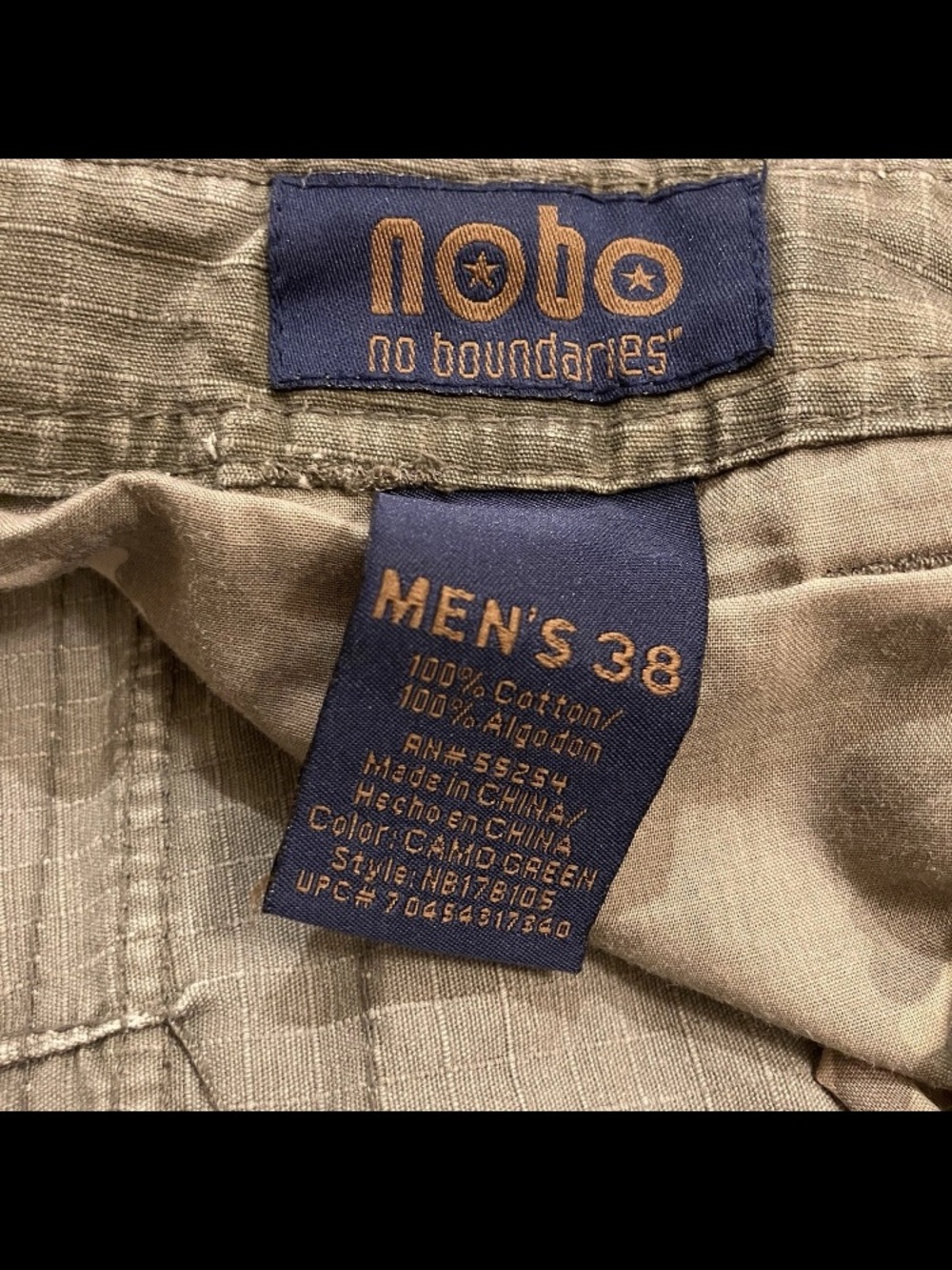 NOBO Cargo Shorts Men Camo 90s Y2K Baggy Army Streetwear 38 - Picture 9 of 15